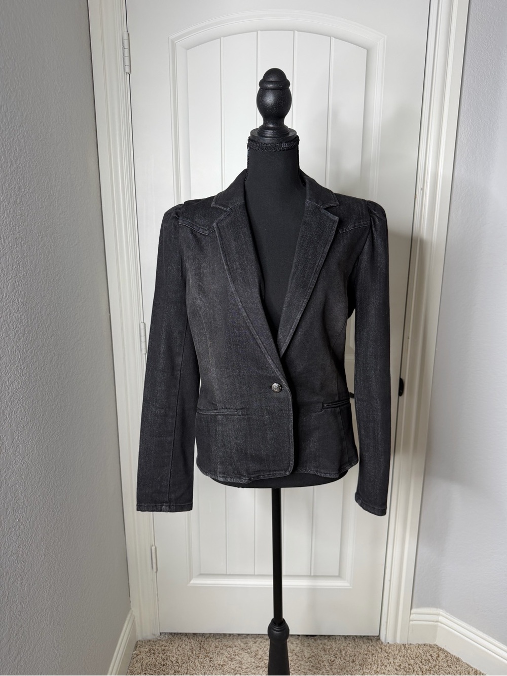 INC International Concepts Black Single-Button Tailored Blazer